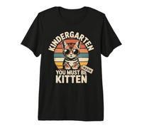 Retro Kindergarten You Kitten Cat Rizz Teacher Happy Future Premium T-Shirt