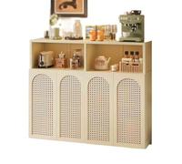 Retro Kitchen Buffet Sideboard le Floor standing & Wall mounted Sto Unit with 4 Doors & Cartments for Living Room Slish Bianco h