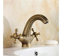 Retro Kitchen Faucet Sink Basin Copper Wire Drawing Cold Water Mixer Double Couplers Bronze Antique(Bronze Stripes)