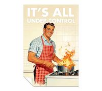 Retro Kitchen Print, Funny 50s Poster, Vintage Cooking Art, Humorous Kitchen Wall Art Under Control Print Unframed Poster Print, Pictures for Home Walls, Bedroom, Living Room Decor 31x20cm (12x8in)