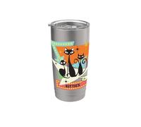 Retro Kitties Vintage Mid Century Modern Cat 1950's Sign Stainless Steel Insulated Tumbler