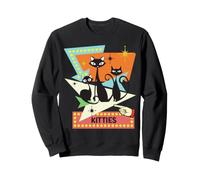 Retro Kitties Vintage Mid Century Modern Cat 1950's Sign Sweatshirt