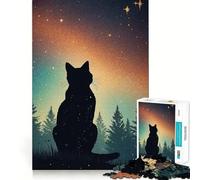 Retro Kitty Nebula Jigsaw Puzzles for Teenagers 1000 Piece Recall Upgrade Calm Relax Clear Cut Art Collection Piece (38x52cm)