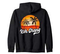 Retro Koh Chang Sunset Palm Trees Vintage Travel Design Zip Hoodie