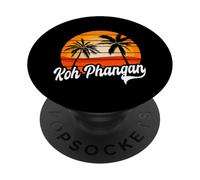 Retro Koh Phangan Sunset Palm Trees Vintage Travel Design PopSockets Adhesive PopGrip