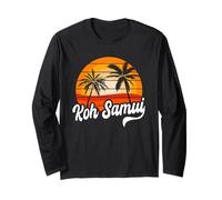 Retro KOH Samui Sunset Palm Trees Vintage Travel Design Long Sleeve T-Shirt