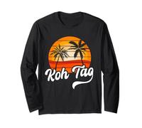 Retro KOH Tao Sunset Palm Trees Vintage Travel Design Long Sleeve T-Shirt