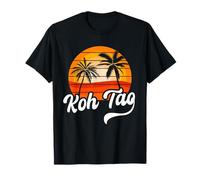 Retro KOH Tao Sunset Palm Trees Vintage Travel Design T-Shirt