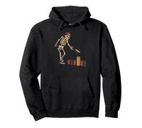 Retro Kubb Player Skeleton Halloween Spooky Kids Boys Girls Pullover Hoodie