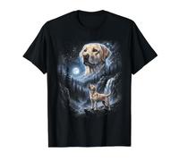 Retro Labrador Retriever Howling Moon 90s Bootleg Puppy Dog Value Graphic T-Shirt, Men, Black, L