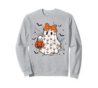 Retro Lace Ghost Coquette Bow Women Girls Halloween Girly Sweatshirt