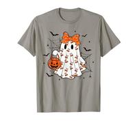 Retro Lace Ghost Coquette Bow Women Girls Halloween Girly T-Shirt