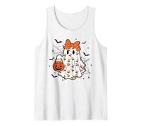 Retro Lace Ghost Coquette Bow Women Girls Halloween Girly Tank Top