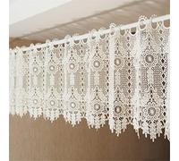Retro Lace Kitchen Curtain Romantic Crochet Valance Short Window Treatment for French Doors Rustic Home Decor White 100cm x 120cm (39" x 47")