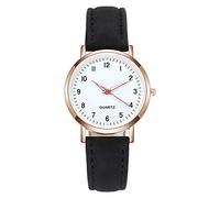Retro Ladies Luminous Watch Watch Belt Studded Female Women's Watch Talking Wrist Watch (Black, One Size)