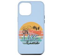 Retro Lake Time Canoe Paddle Sunset Mountain Graphic Case for iPhone 12 Pro Max