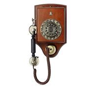 Retro Landline Phone For Home School And Office Wall Telephone Retro Telephone Landline Antique Wired Phone Pure Solid Wood With Metal Bell Classic Retro Rotary Dial Home Decoration