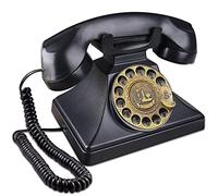 Retro Landline Phone Rotary Dial Antique Telephone Retro Landline Phones with Classic Metal Bell Corded Phone with Speaker and Redial Function Old Fashion