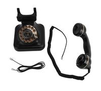 Retro Landline Phone Vintage Classic Rotary Dial Redial Function Mechanical Ringtone Corded Telephone for Home Office ABS Material