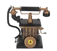 Retro Landline Telephone Model, Antique Rotary Dial Desk Phone Decor, Vintage Iron Telephone with Realistic Design for Living Room Bedroom Office Hotel Cafe Decoration