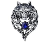 Retro Lapel Pin Brooch for Men,Rhinestone Tiger Head Brooch Pins. Animal Lapel Pins Lion Wolf Head Collar Brooch Safety Pin Men Suit Accessory, Metal, rhinestone