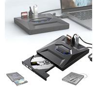 Retro Laptop CD DVD Player USB C 3.0 Portable CD Burner, Plug-and-Play Upgrade Retro Laptop Dvd Playe, 7-in-1 USB3.0/Typec Slim External Optical Drive with SD Card for Laptops & Desktop (1Pcs)