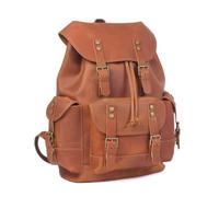 Retro Large Capacity Shoulder Bag Backpack Crazy Horse Leather Travel Biker