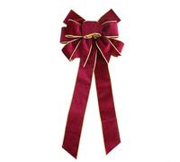 Retro Large Ribbon Bows for Christmas Tree Decoration,Christmas Decorative Bows Ties Ornament for Xmas Wreaths, Garland, Tree Decoration(Burgundy)