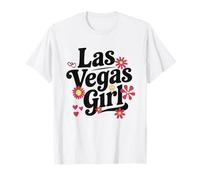 Retro Las Vegas Girl Flowers LV Throwback T-Shirt