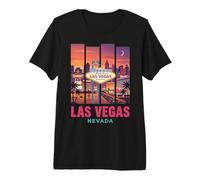 Retro Las Vegas Nevada Skyline Vintage Desert Sunset Premium T-Shirt