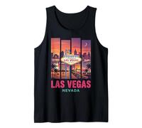Retro Las Vegas Nevada Skyline Vintage Desert Sunset Tank Top