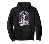 Retro Last Sip Before The Crypt Fun Halloween Gothic Vampire Pullover Hoodie
