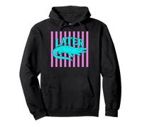 Retro Later Gator Striped Preppy Alligator Summer Coastal Pullover Hoodie