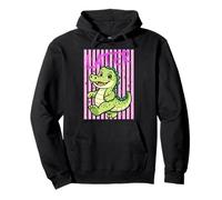 Retro Later Gator Striped Preppy Alligator Summer Coastal Pullover Hoodie