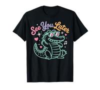 Retro Later Gator Striped Preppy Alligator Summer Coastal T-Shirt