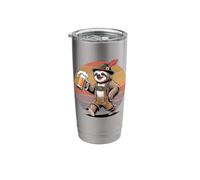Retro Lazy Sloth Bear Beer Drinking Sloths Stainless Steel Insulated Tumbler