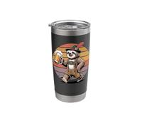 Retro Lazy Sloth Bear Beer Drinking Sloths Stainless Steel Insulated Tumbler