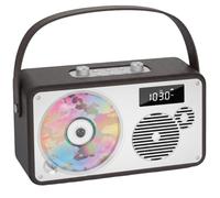 Retro Leather CD Player Portable Premium CD Stereo System Built-in Battery | with Bluetooth FM Radio USB Playback, 3.5mm AUX-IN, MIC Port, Remote Control, Music Crisp-Sound, DSP-Tech