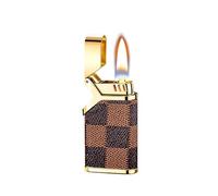 Retro Leather EDC Lighter - Multi-Mode Kerosene Lighters (Soft Flame), Vintage Metal Windproof Casing (for Outdoor Survival), Gift for Men (Fuel Not Included)(Brown1)
