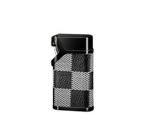 Retro Leather EDC Lighter - Multi-Mode Kerosene Lighters (Soft Flame), Vintage Metal Windproof Casing (for Outdoor Survival), Gift for Men (Fuel Not Included)(Black2)
