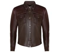 Retro Leather Shirt Jeans Jacket-Beijing Infinity Leather Brown XXL