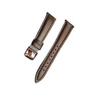 Retro Leather Strap 18mm 19mm 20mm 21mm 22mm For Men Women Replacement Bands With Stainless Steel Buckle(Green,21mm)
