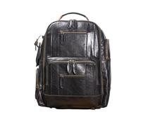 Retro Leather with A Suitcase Multifunctional Travel Backpack Crazy Horse Leather Large Capacity Computer Bag for Men,Black