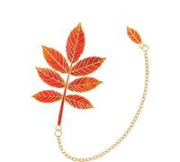 Retro Leaves Bookmarks with Chain Pendant for Writers, SQ2236 | Fall Leaves Metal Bookmarks, Rustproof Metal Bookmarks, Novel Fiction Page Marker for Book Lover Teacher Adult