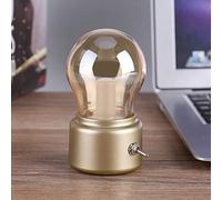 Retro LED Night Light, Edison Bulb Bedside lamp, Creative Vintage USB Rechargeable Bedside Desk Bulb Lamp(Gold)