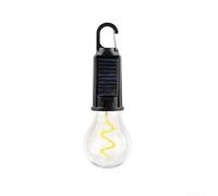 Retro LED Solar Lamp ABS Material for Tent Garden | Warm filament glow, auto sensor night on, wire-free for solar power, portable hook design, tent garden use(Spiral Style)