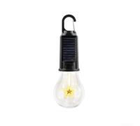 Retro LED Solar Lamp ABS Material for Tent Garden | Warm filament glow, auto sensor night on, wire-free for solar power, portable hook design, tent garden use(Star Style)