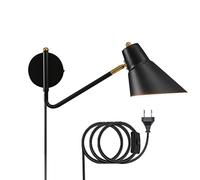 Retro LED Wall Sconce Light Adjustable Plugin Reading Lamp with E27 Fixture 1.8m Cord Ideal for Bedroom Living Room Bathroom Stylish Home Decor