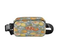 Retro Lemon Pomegranate William Morris Style Stylish Waist Pack Crossbody Bag for Men Women Large Capacity Bum Belt Bag with Adjustable Strap for Shopping Sports Work