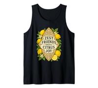 Retro Lemons Citrus Fruit Floral Summer Positive Aesthetic Tank Top